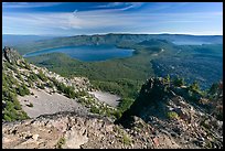 Newberry Caldera area from Paulina Peak. Newberry Volcanic National Monument, Oregon, USA