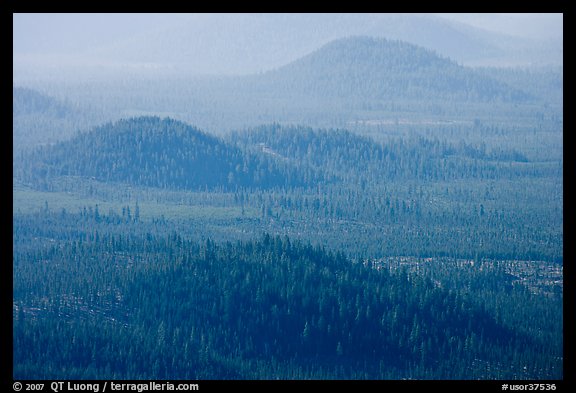 Old cinder cones in the distance. Newberry Volcanic National Monument, Oregon, USA