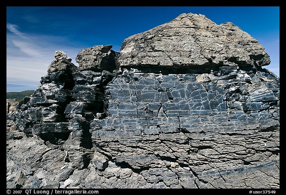 Obsidian rock formation. Newberry Volcanic National Monument, Oregon, USA