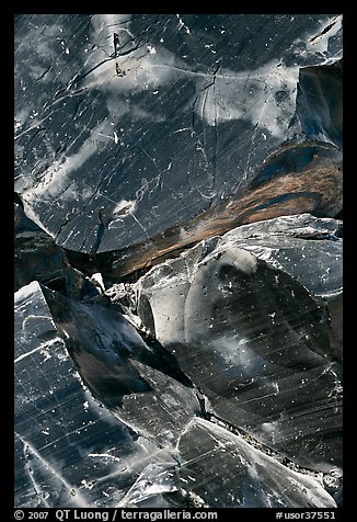 Obsidian glass close-up. Newberry Volcanic National Monument, Oregon, USA (color)