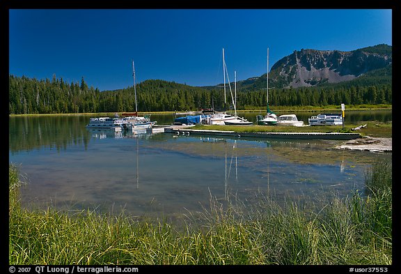 Marina, Paulina Lake. Newberry Volcanic National Monument, Oregon, USA (color)