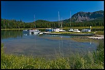 Marina, Paulina Lake. Newberry Volcanic National Monument, Oregon, USA (color)