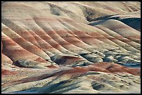 Colorful layers of rock on eroded hills. John Day Fossils Bed National Monument, Oregon, USA ( color)