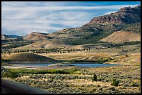 Sagebrush and hills. John Day Fossils Bed National Monument, Oregon, USA (color)