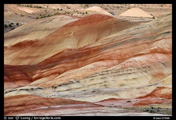 Weathered volcanic ash hills. John Day Fossils Bed National Monument, Oregon, USA