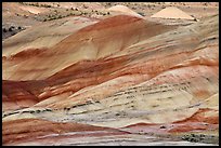 Weathered volcanic ash hills. John Day Fossils Bed National Monument, Oregon, USA (color)