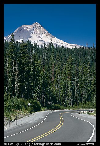 Road and Mt Hood. Oregon, USA