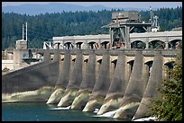 Bonneville Dam. Columbia River Gorge, Oregon, USA (color)