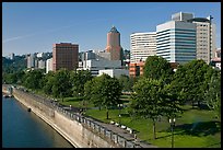 Tom McCall Waterfront Park and skyline. Portland, Oregon, USA (color)