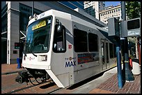 Tram, downtown. Portland, Oregon, USA (color)
