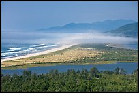 River estuary and fog near Cap Meares. Oregon, USA