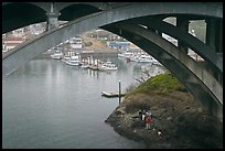 Depoe Bay Harbor from under highway bridge. Oregon, USA ( color)