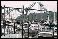 Marina and Yaquina Bay Bridge. Newport, Oregon, USA