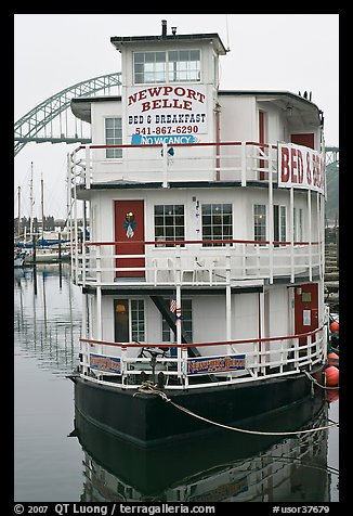 Newport Belle floating Bed and Breakfast. Newport, Oregon, USA (color)