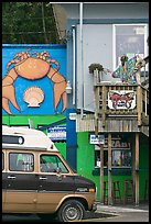 Colorful seafood restaurant. Newport, Oregon, USA (color)