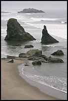 Rock needles. Bandon, Oregon, USA