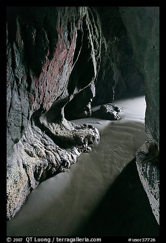 Inside seacave. Bandon, Oregon, USA (color)