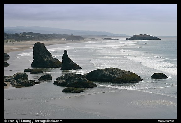 Sea stacks at Face Rock. Bandon, Oregon, USA (color)