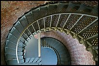 Spiral staircase inside Cape Blanco Lighthouse. Oregon, USA (color)