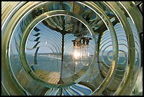 Light and Fresnel lens inside Cape Blanco Lighthouse. Oregon, USA (color)