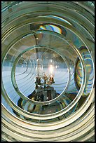 Light and lens inside Cape Blanco Lighthouse. Oregon, USA (color)