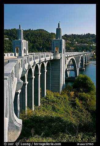 Isaac Lee Patterson Bridge over the Rogue River. Oregon, USA (color)