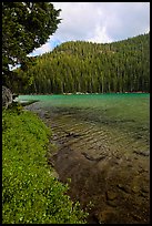 Clear emerald waters, Devils Lake. Oregon, USA (color)