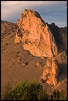 Ryolite outcrop at sunset. Smith Rock State Park, Oregon, USA (color)