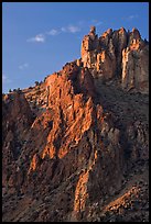 Ryolite pinnacles at sunset. Smith Rock State Park, Oregon, USA ( color)