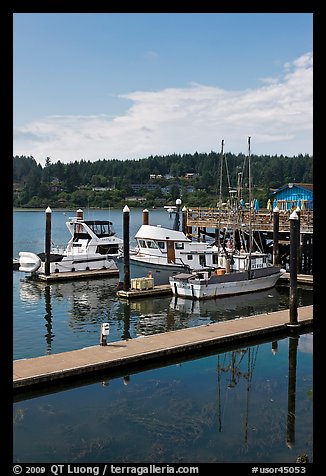 Siuslaw River and harbor, Florence. Oregon, USA (color)