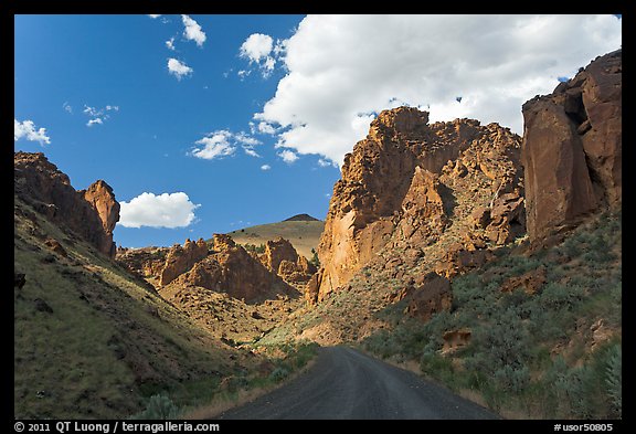 Road in Leslie Gulch. Oregon, USA (color)