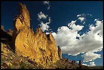 Roostercomb Rock and cloud Leslie Gulch. Oregon, USA (color)