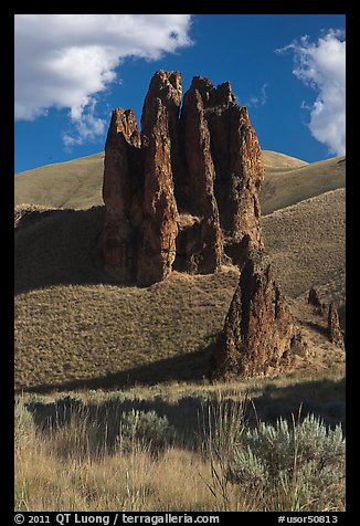 Outcrop of volcanic tuff, Leslie Gulch. Oregon, USA (color)