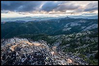 Outcrop and distant Pilot Rock, Boccard Point. Cascade Siskiyou National Monument, Oregon, USA ( color)