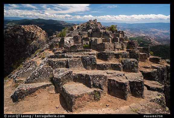 Top of basalt columns on Pilot Rock. Cascade Siskiyou National Monument, Oregon, USA (color)