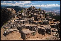 Top of basalt columns on Pilot Rock. Cascade Siskiyou National Monument, Oregon, USA ( color)