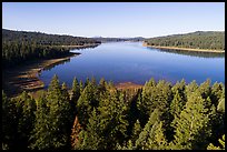 Aerial view of Hyatt Lake east shore. Cascade Siskiyou National Monument, Oregon, USA ( color)