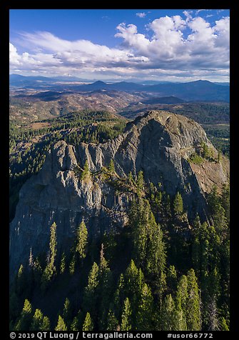 Aerial view of Pilot Rock, Siskiyou Moutains. Cascade Siskiyou National Monument, Oregon, USA (color)
