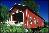 Red covered bridge, Willamette Valley. Oregon, USA ( color)