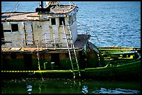 Shipwreck near Coquille River. Oregon, USA (color)