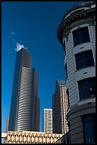 Skyscrapper and vintage buiding. Seattle, Washington