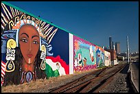 Mural and railroad tracks. Seattle, Washington (color)