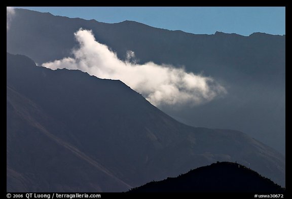 Fumerole cloud over the crater,. Mount St Helens National Volcanic Monument, Washington (color)