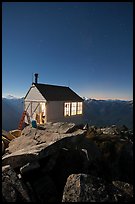 Hidden Lake Lookout by night, Mount Baker Glacier Snoqualmie National Forest. Washington (color)