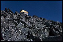 Hidden Lake Lookout on mountain top at night. Washington (color)