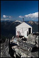 Fire lookout on top of mountain, Hidden Lake Peak. Washington ( color)