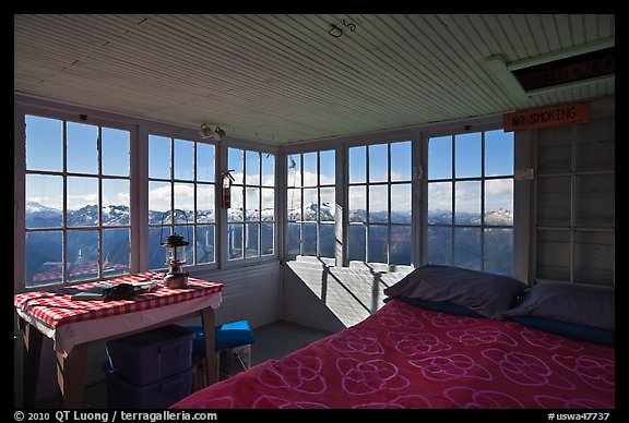 Inside Hidden Lake Lookout. Washington (color)