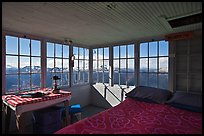 Inside Hidden Lake Lookout. Washington