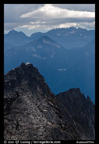 Lookout perched on top of Hidden Lake Peak. Washington