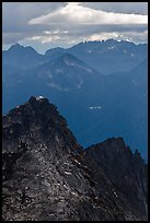 Lookout perched on top of Hidden Lake Peak. Washington